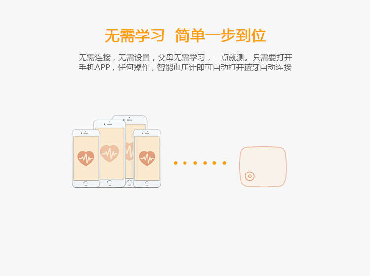 智能血壓計功能-無(wú)需學(xué)習，簡(jiǎn)單一步到位